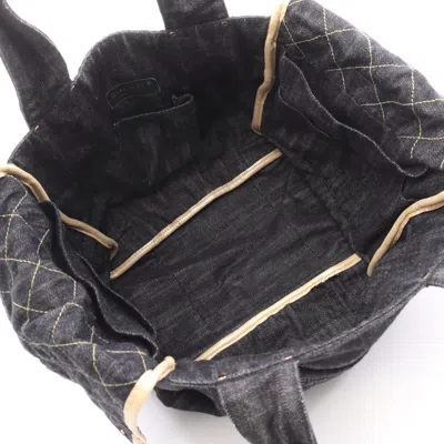 Pre-owned Chanel Navy Denim Tote Bag () In Blue