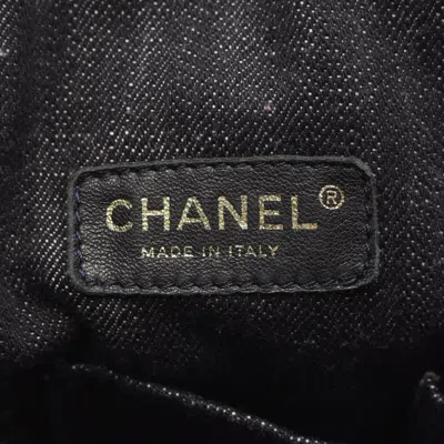 Pre-owned Chanel Navy Denim Tote Bag () In Blue