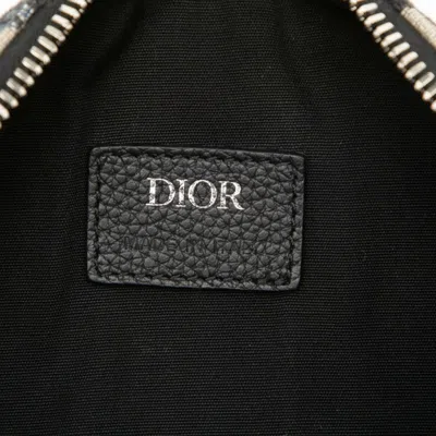 Pre-owned Dior Christian  Beige Navy Canvas Leather Shoulder Bag () In Multi