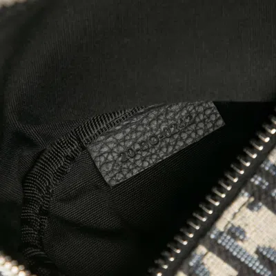 Pre-owned Dior Christian  Beige Navy Canvas Leather Shoulder Bag () In Multi