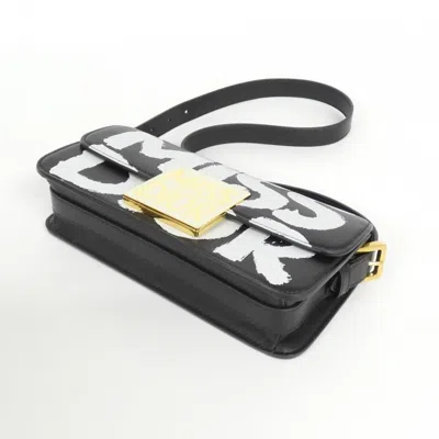 Pre-owned Dior Christian  Black White Leather Shoulder Bag () In Multi