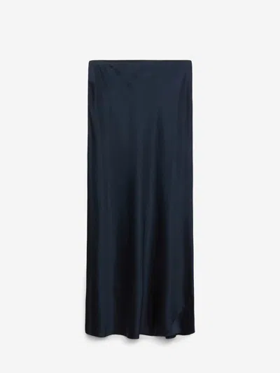 Dorothee Schumacher Stretch Silk-satin Midi-skirt In Blue