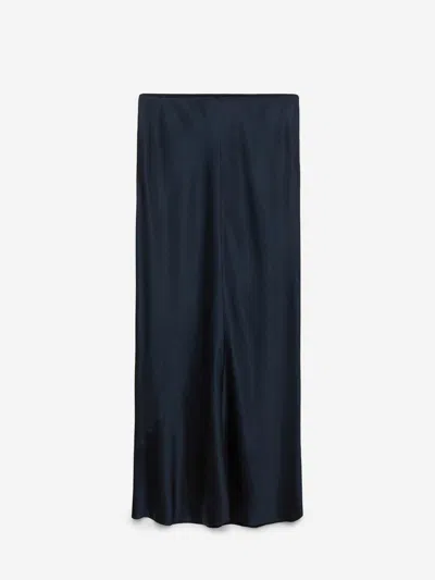 Dorothee Schumacher Stretch Silk-satin Midi-skirt In Blue