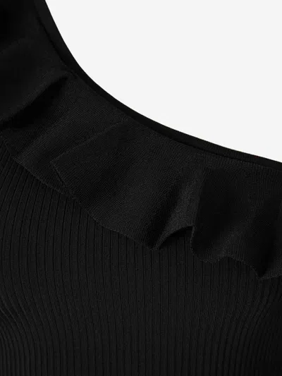 Zimmermann Asymmetric Ruffle Top In Black