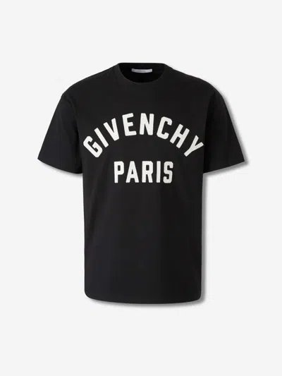 Givenchy Men Black Crewneck T-shirt With Maxi Logo Lettering On The Front In Cotton Man