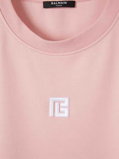 Balmain Round Neck T-shirt In Pink