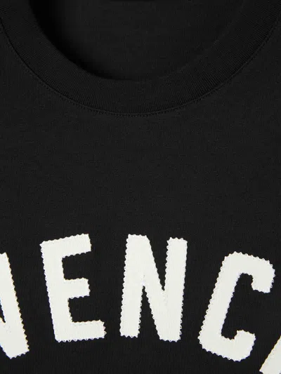 Givenchy Men Black Crewneck T-shirt With Maxi Logo Lettering On The Front In Cotton Man