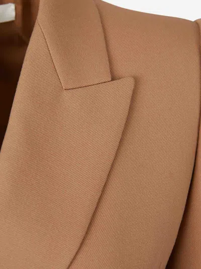 Chloé Peak-lapel Button Wool Blazer In Brown