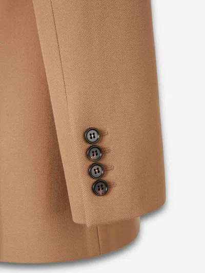 Chloé Peak-lapel Button Wool Blazer In Brown