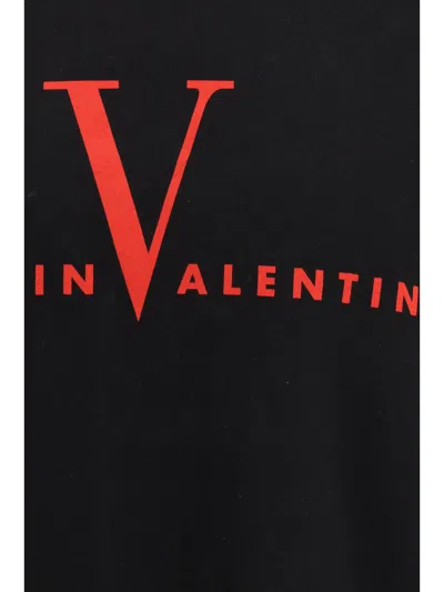 Valentino Crew Neck Short Sleeve T-shirt Design In Black