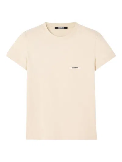 Jacquemus Le Tshirt Gros Grain Short Sleeve In Neutral