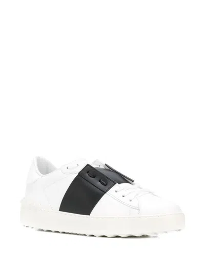 Valentino Garavani Valentino Calfskin Sneakers With Contrasting Bands And Rubber Studs In White
