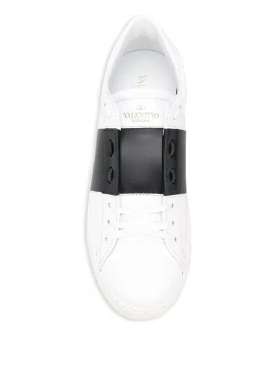 Valentino Garavani Valentino Calfskin Sneakers With Contrasting Bands And Rubber Studs In White