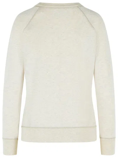 Isabel Marant Étoile Isabel Marant Etoile Women Beige High Neck Sweatshirt With Contrasting Logo Print In Cotton Blend Wo In Neutral