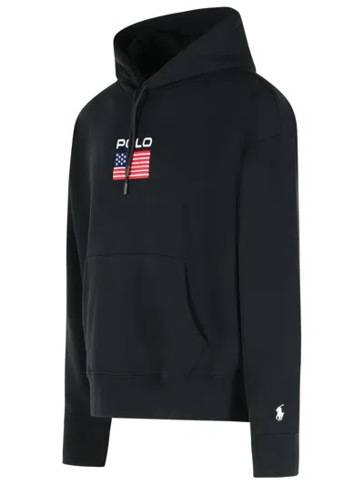 Polo Ralph Lauren 'sport' Black Cotton Blend Sweatshirt In Blue