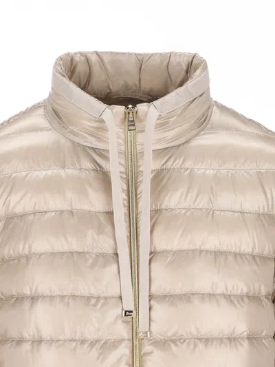 Herno Zip-up Drawstring Jacket In Neutral