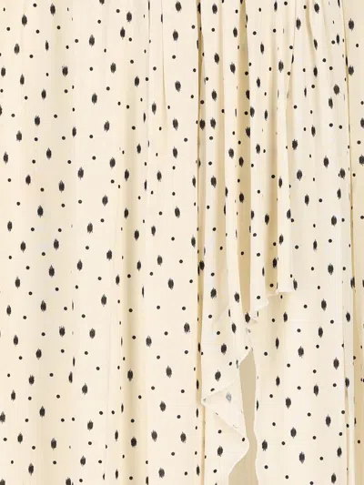 Isabel Marant Giovana Polka-dot Puff-sleeve Midi Dress In Neutral