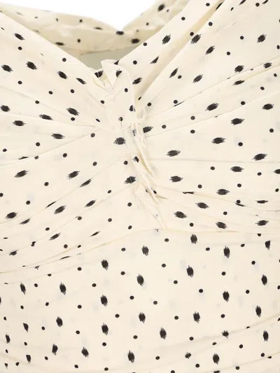 Isabel Marant Giovana Polka-dot Puff-sleeve Midi Dress In Neutral