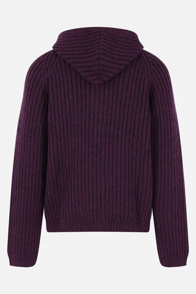 Our Legacy Long-sleeved Zip-up Cardigan In Purple