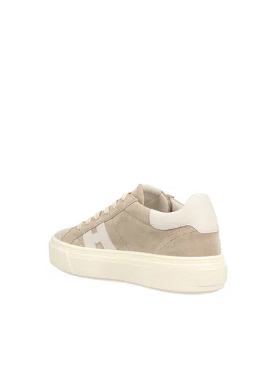 Hogan Crosswind Suede Sneakers In Neutral