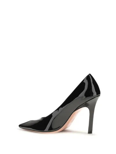 Amina Muaddi Black Lamb Ovis Aries Aries High Heel Pumps In Black