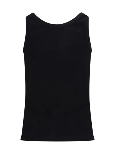 Versace Tank Top In Cotton Rib Stretch In Black
