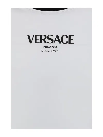 Versace Jersey T-shirt With Contrasting Beading In White