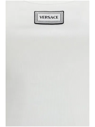 Versace White Cotton Top In White
