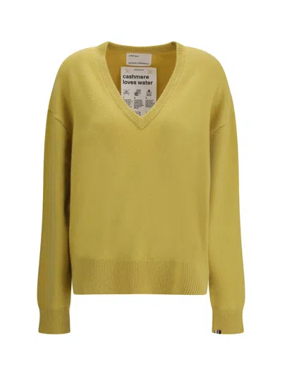 Extreme Cashmere Bicolor Cashmere Sweatshirt In Yellow
