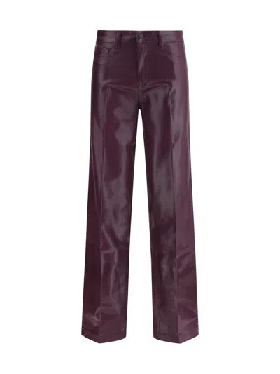 L'agence Multicolor Cotton Flared Jeans In Purple