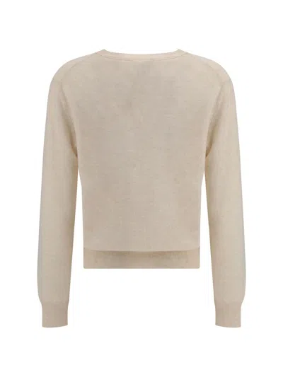 Lisa Yang Cream Fleece Wool Sweatshirt In White