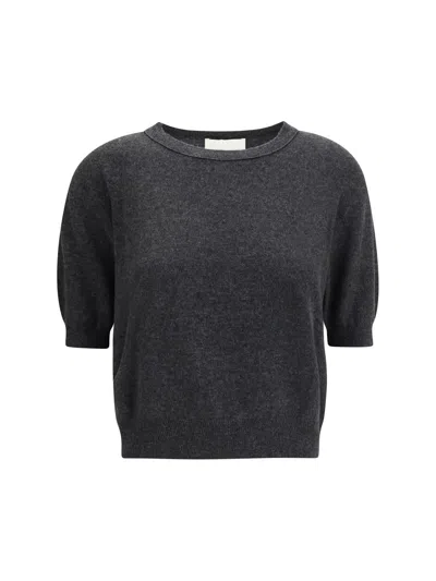 Lisa Yang Genevra Puff-sleeve T-shirt In Gray