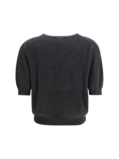 Lisa Yang Genevra Puff-sleeve T-shirt In Gray