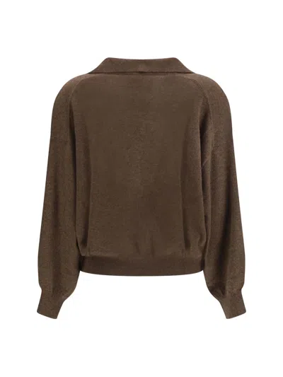 Lisa Yang Women V-neck Sweater In Brown