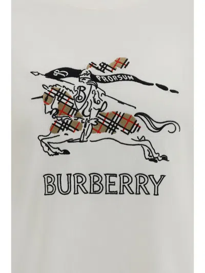 Burberry Cream Cotton T-shirt In Sand