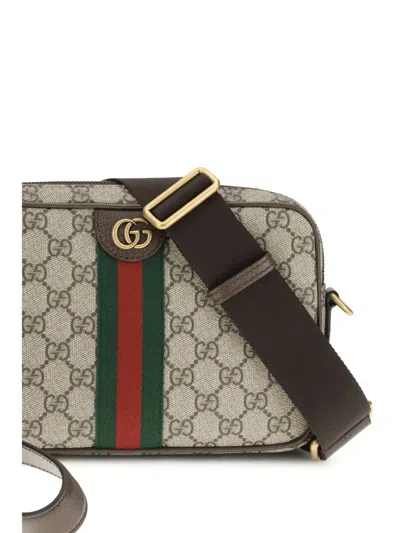 Gucci Men Gg Supreme Fabric And Leather Small Ophidia Gg Crossbody Bag In Multi