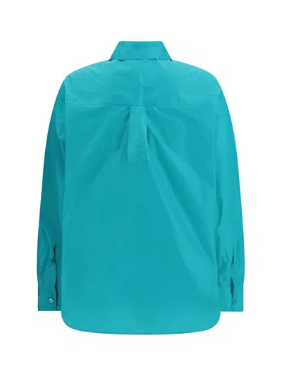 Fendi Women Silk Taffeta Shirt In Blue