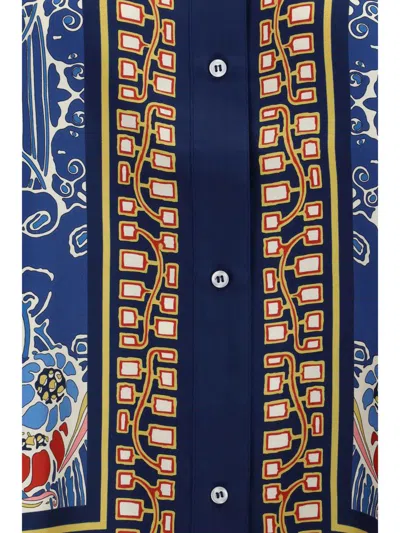 La Doublej Foulard Printed Silk Twill Shirt In Multi