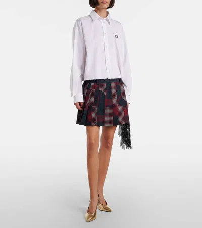 Miu Miu Metallic Leather Slingback Pumps In Gold