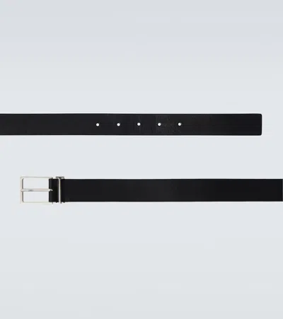 Tom Ford Logo-loop Leather Belt In Black