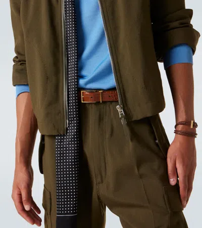 Tom Ford T Loop Croc-effect Leather Belt In Brown