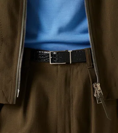 Tom Ford T Loop Croc-effect Leather Belt In Black