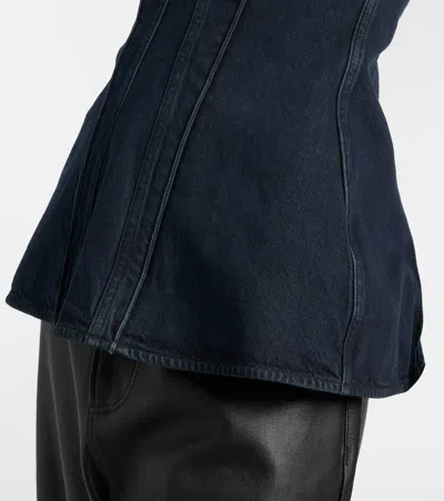 Agolde Lara Denim Corset In Blue