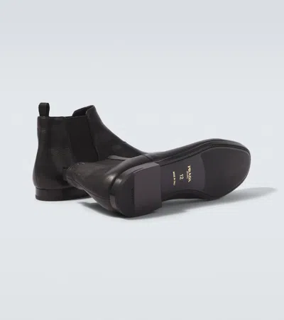 Prada Ankle Boots With Elastic Side Panels In Black