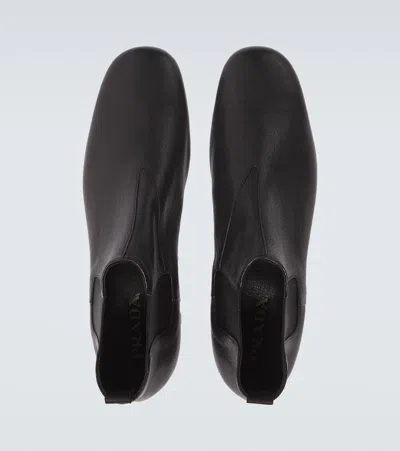 Prada Ankle Boots With Elastic Side Panels In Black