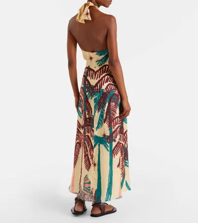 Johanna Ortiz Floral Linen Midi Dress In Multi