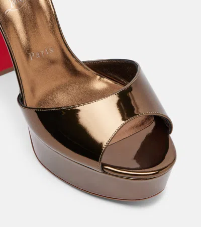 Christian Louboutin Sandaloo 130 Leather Platform Sandals In Brown