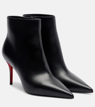 Christian Louboutin Women Miss Z Booty Leather Ankle Boots In Black