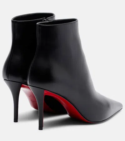 Christian Louboutin Women Miss Z Booty Leather Ankle Boots In Black