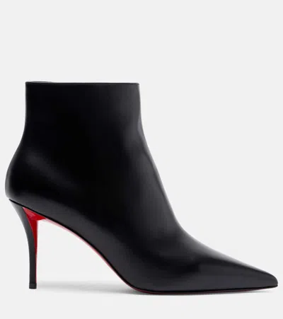 Christian Louboutin Women Miss Z Booty Leather Ankle Boots In Black